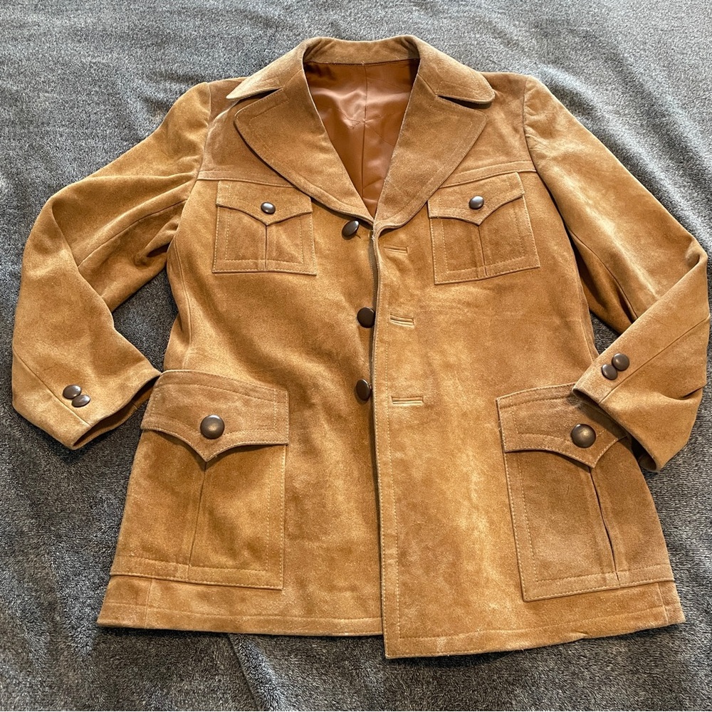 Vintage Tan authentic Suede bespoke Jacket